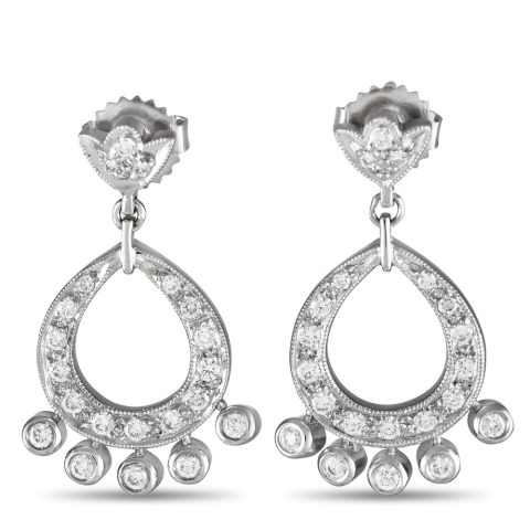 Leslie Greene 18K White Gold 0.65ct Diamond Drop Earrings LG25-020124