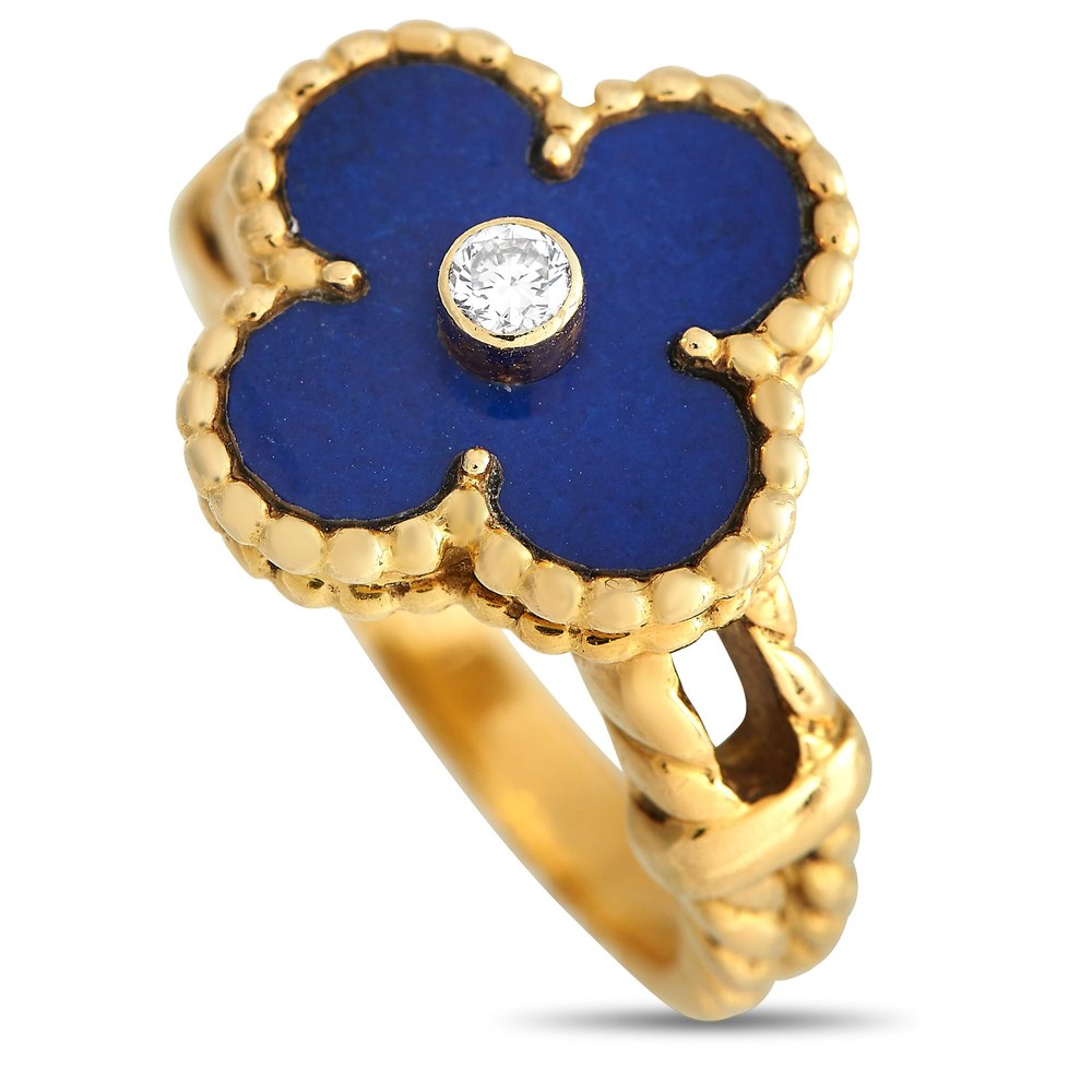 Van Cleef & Arpels Alhambra Diamond and Lapis Lazuli Ring VC08-030824