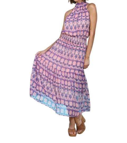 Chiffon Halter Maxi Dress In Franca 7703582375996
