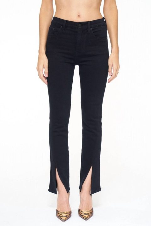 Teagan High Rise Vented Straight Jean In Black 7803910291516