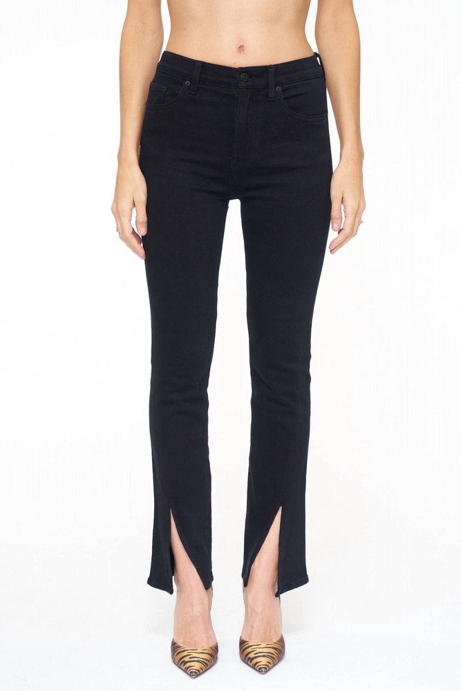 Teagan High Rise Vented Straight Jean In Black 7803910291516