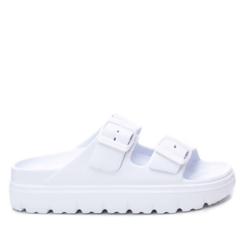Women’s Buckle Strap Sandal In White 7703584571452