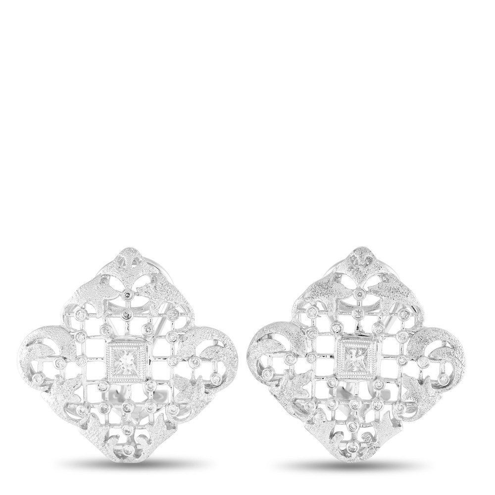 LB Exclusive 18K White Gold 0.45ct Diamond Clip-On Earrings MF15-031524
