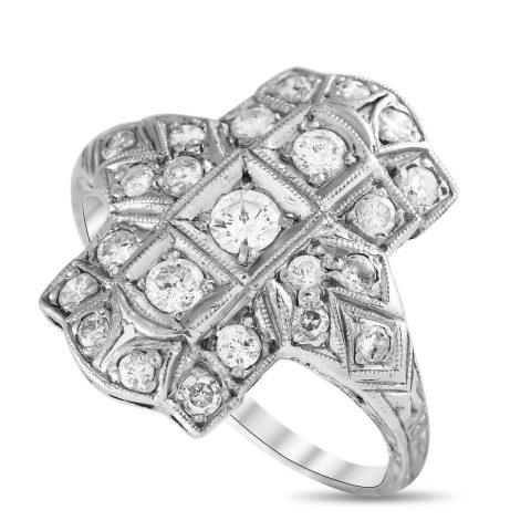 LB Exclusive LB Platinum Anitque 0.60ct Diamond Ring MF14-020124