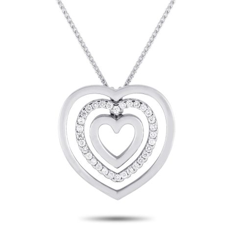 Chimento 18K White Gold 0.40ct Diamond Heart Necklace CH01-032524