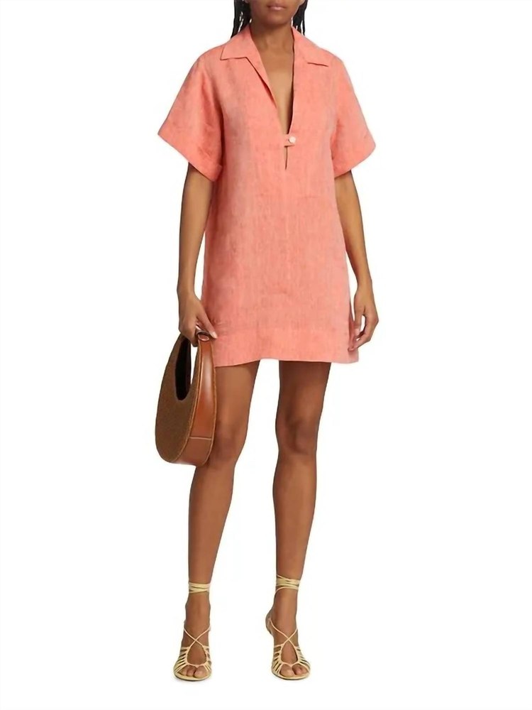 Pop Over Mini Dress In Red Melange 7703590600764