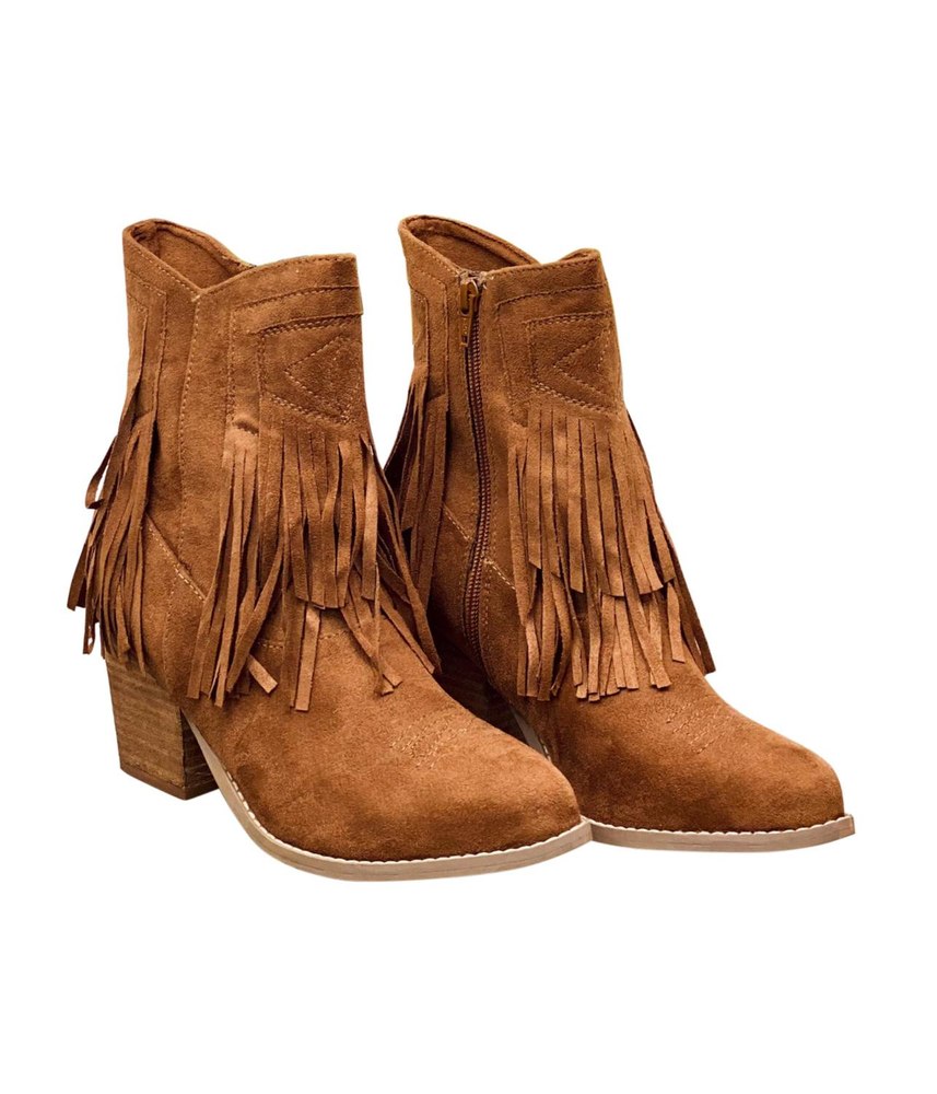 Women’s Sandra Fringe Booties In Tan 7803916845116