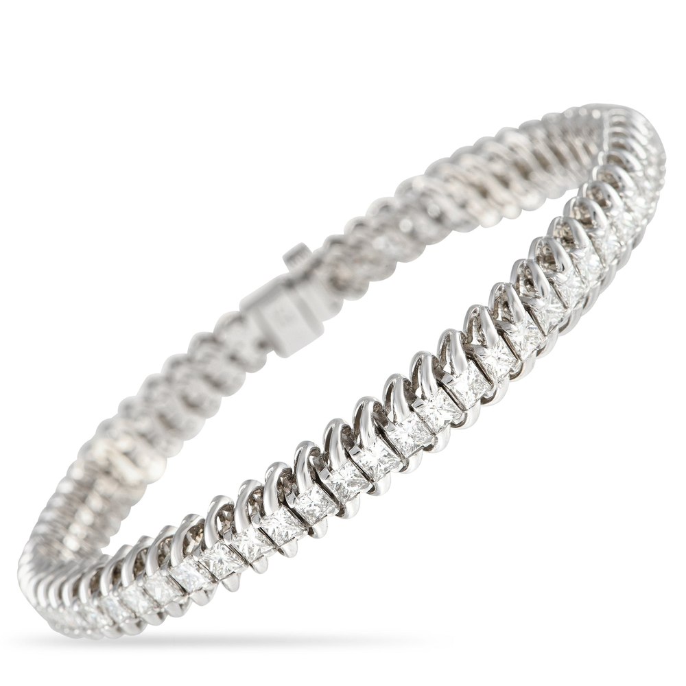LB Exclusive 14K White Gold 7.0ct Diamond Bracelet MF04-021424