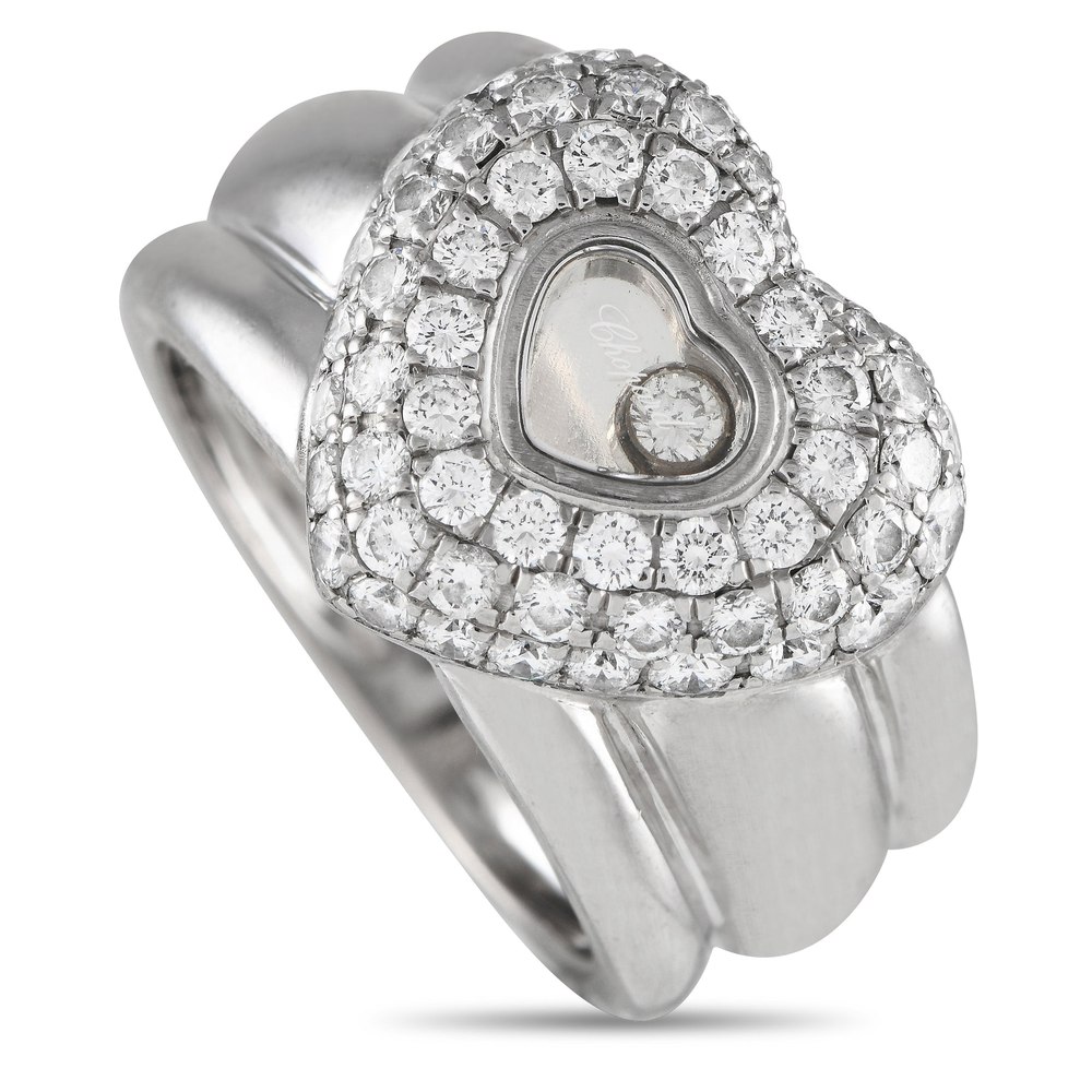 Chopard 18K White Gold 1.0ct Diamond Heart Ring CH10-012524