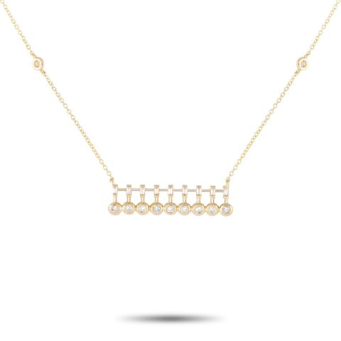 LB Exclusive 14K Yellow Gold 0.25ct Diamond Bar Necklace PN15366-Y