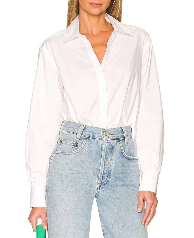 Skyler Ls Tie Back Buttondown Shirt In White 7703596302396
