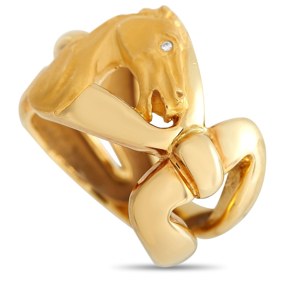 Carrera y Carrera 18K Yellow Gold Diamond Eye Horse Ring CAR24-030824