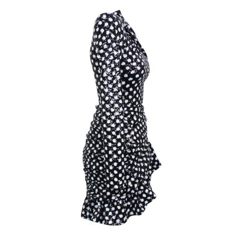 Richard Quinn Polka Dot Sequins Twisted Rara Dress – Blue