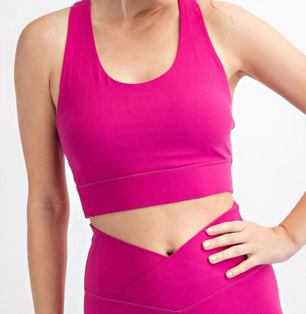 Athleisure Sports Bra In Hot Pink 7803922219068