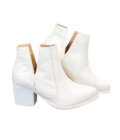 Women’s Tarim Bootie In White Croc 7803922317372