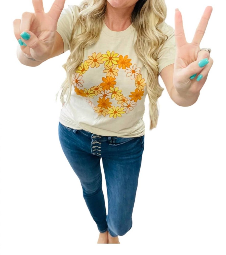 Daisy Peace Tee In Yellow 7803924054076
