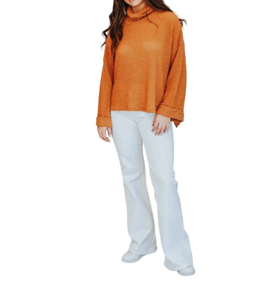 Worth A Date Sweater In Caramel 7703593844796