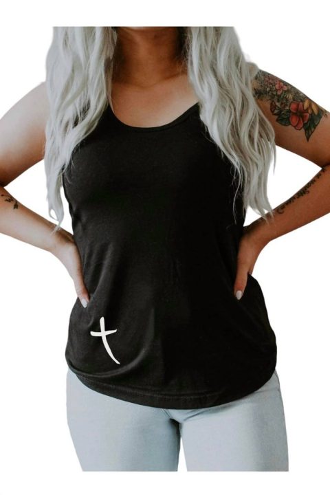 Jesus Has My Back Tank Top In Black 7803921596476