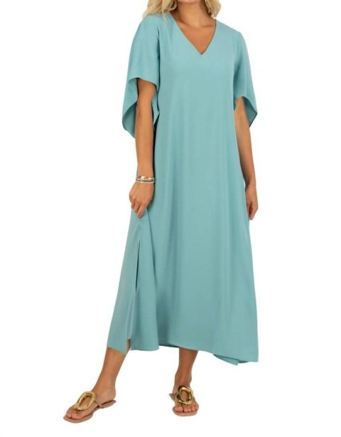 Meredith Midi Dress In Aqua Sea 7703595483196