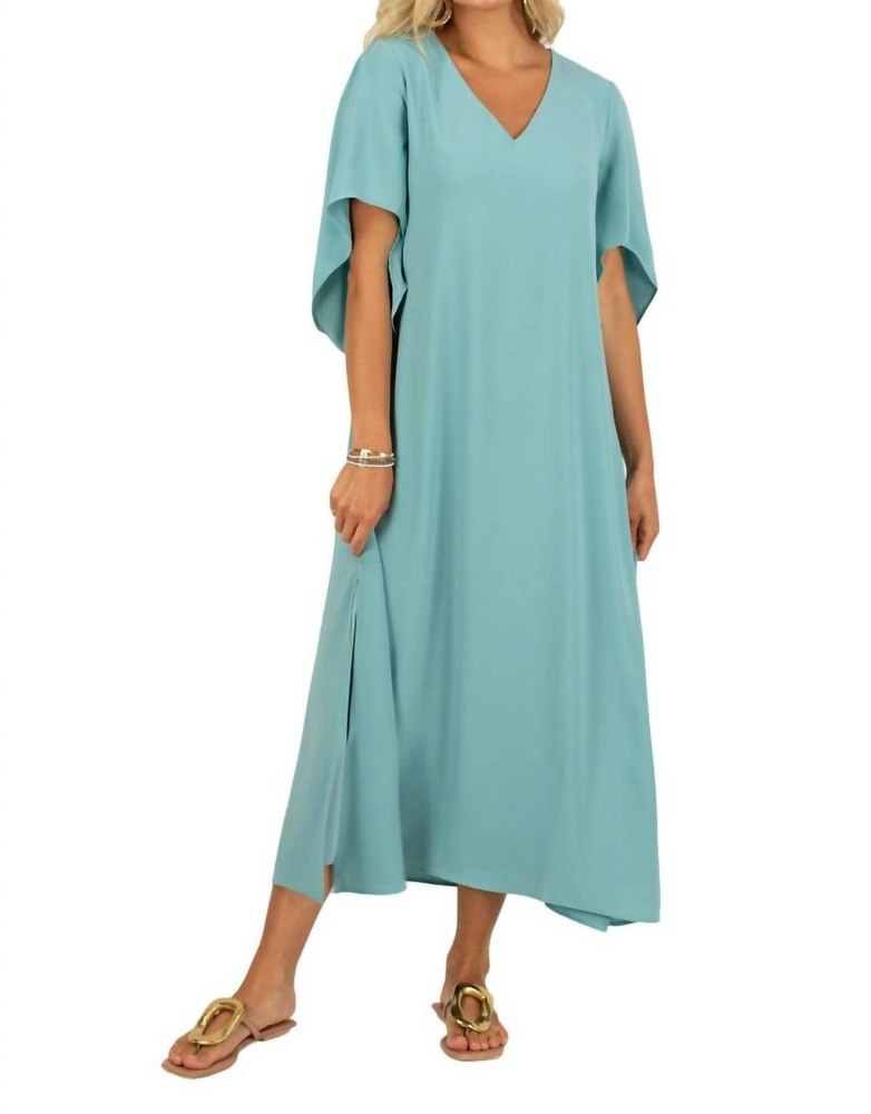 Meredith Midi Dress In Aqua Sea 7703595483196