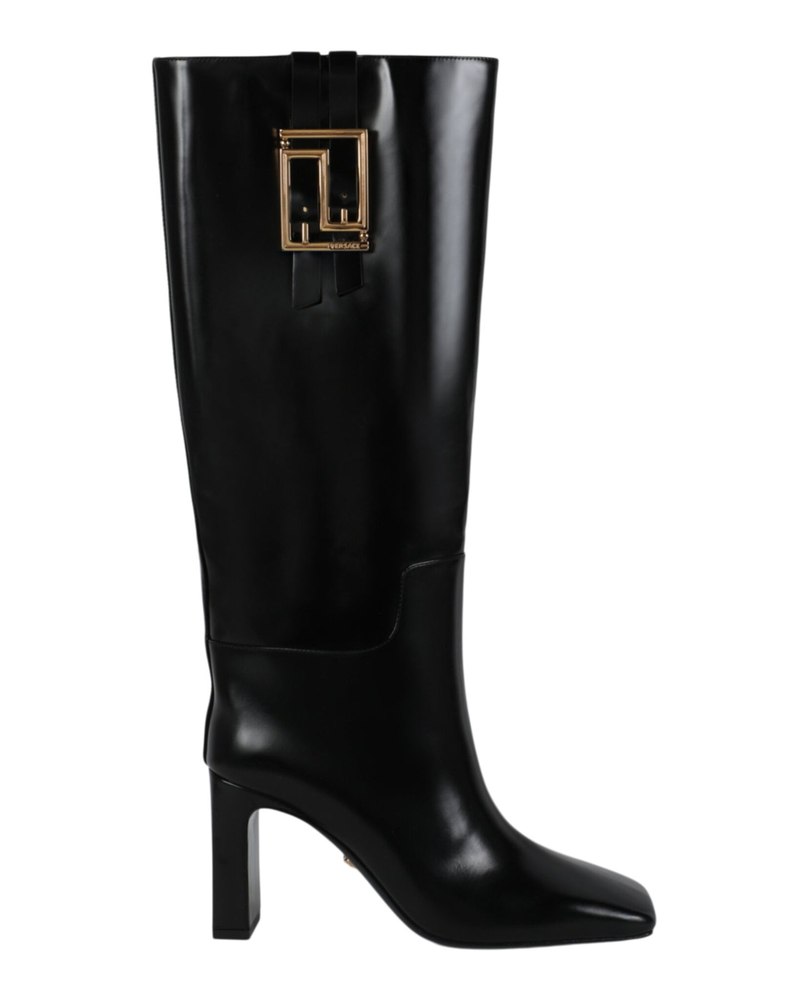 Greca Mid-Calf Leather Boots 7703599677500
