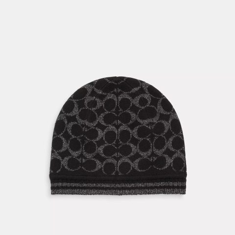 Coach Outlet Signature Metallic Knit Beanie 7832585830460