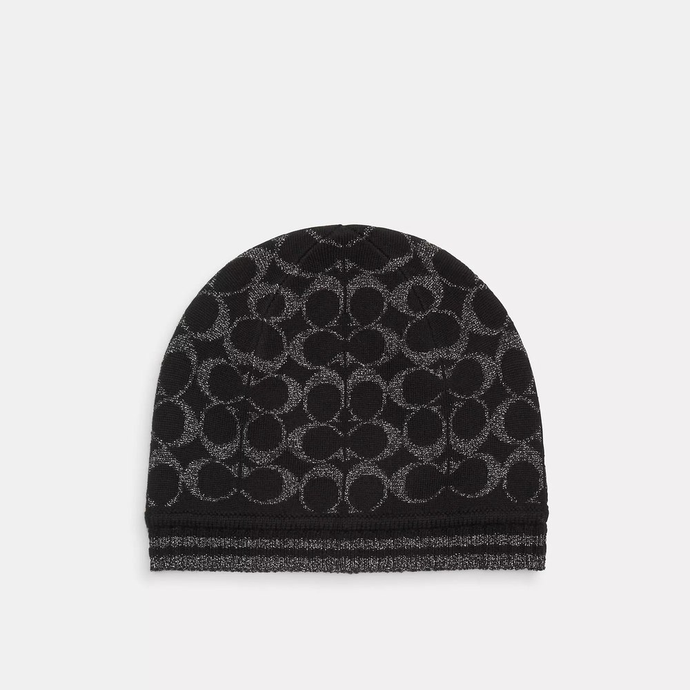 Coach Outlet Signature Metallic Knit Beanie 7832585830460