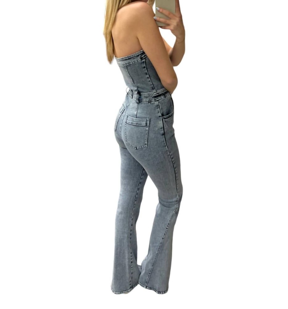 Debbie Tube Jumpsuit In Denim 7803931787324