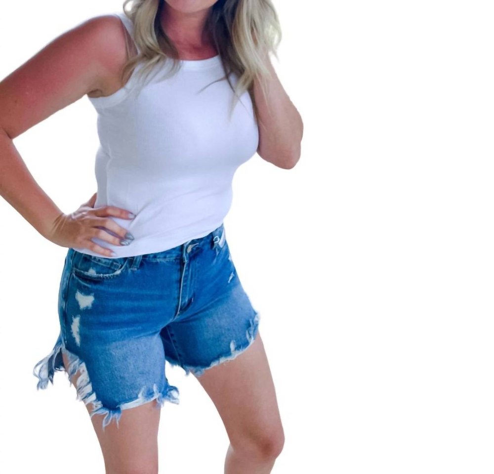 Solid Mini Ribbed Tank In White 7803937062972