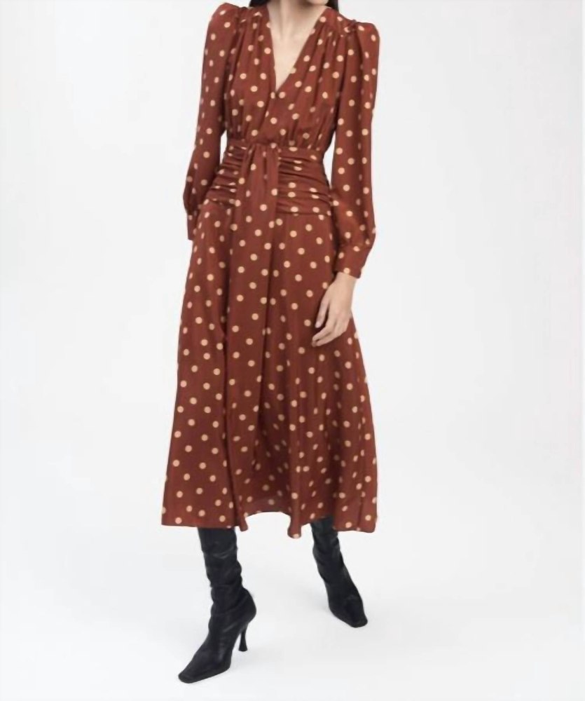Valentina Puff Shoulder Dress In Red