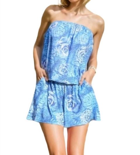 Amaya Tube Romper In Denim Rose 7803947286588