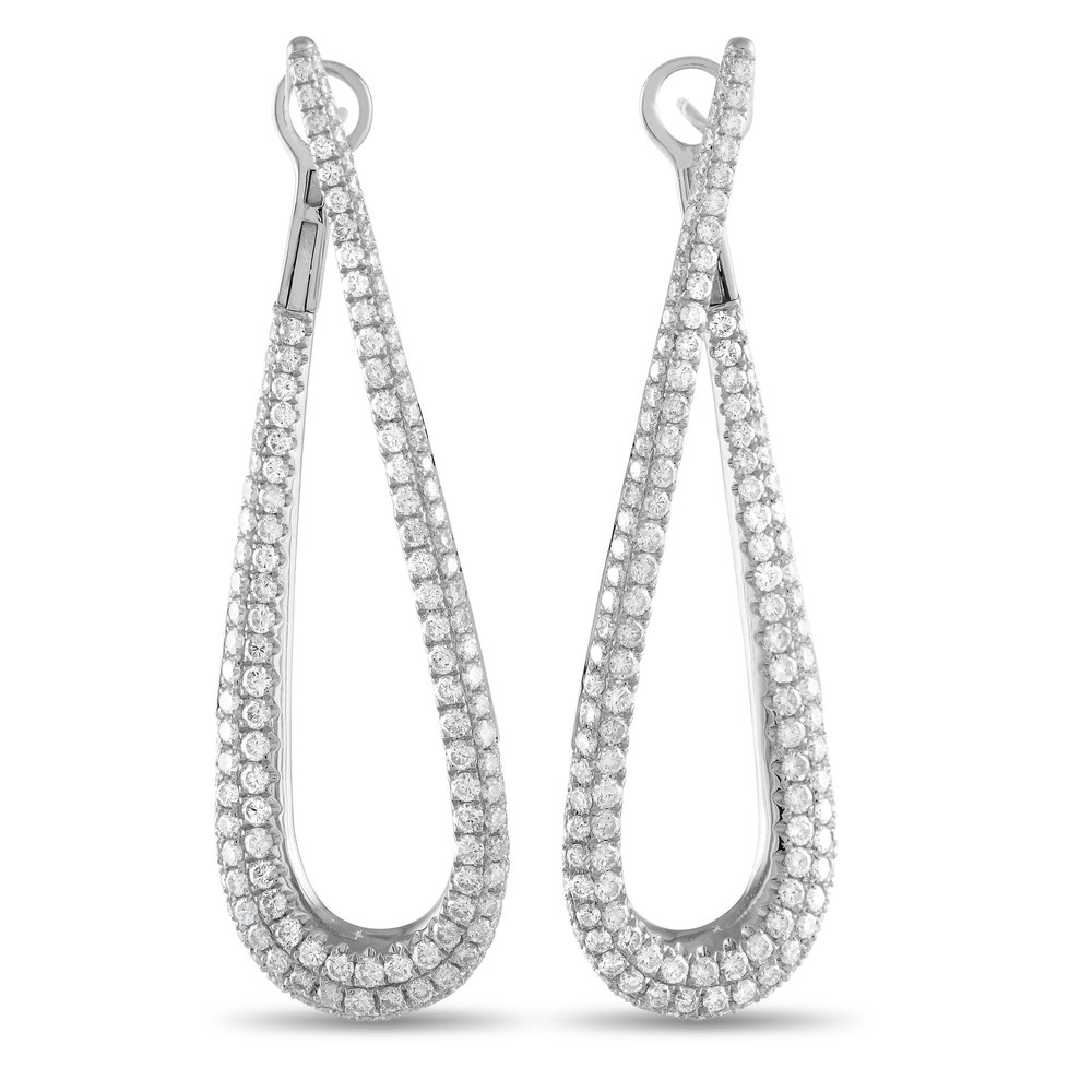 LB Exclusive 18K White Gold 4.51ct Diamond Earrings AER-17381