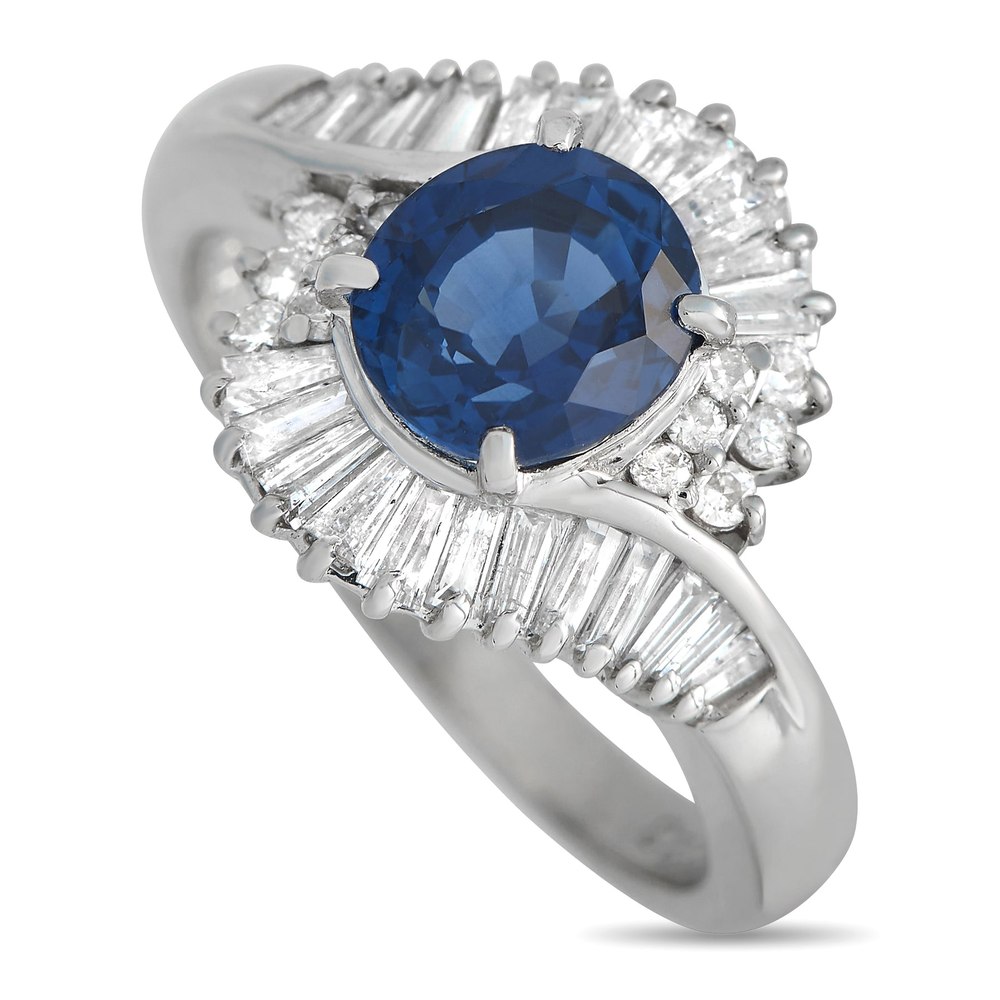 LB Exclusive Platinum 0.78ct Diamond and Sapphire Ring MF07-121923