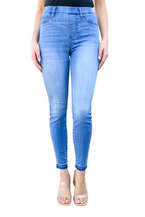 High Rise Pull On Release Hem Skinny Jeans In Medium Wash 7703651319868