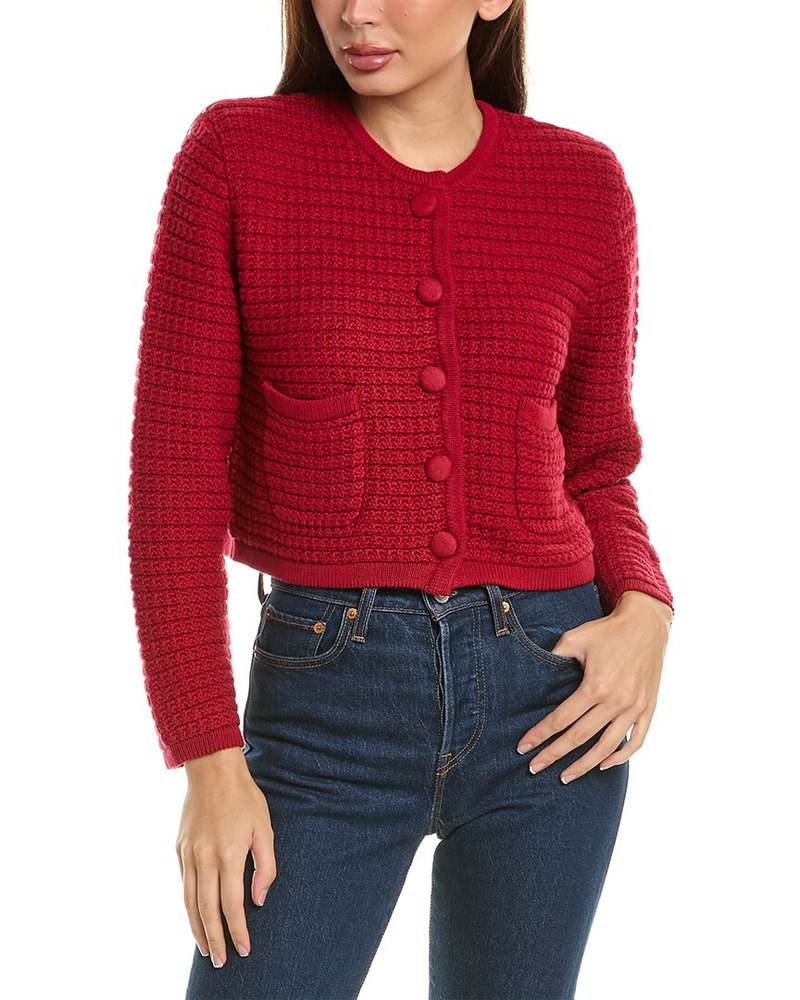 Hannah Rose Chunky Textured Button Cashmere-Blend Cardigan 7803955380284