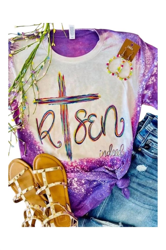Women’s Risen Cross Tee In Lavender/white 7803956756540