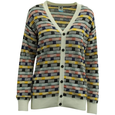 M Missoni Striped Intarsia Cardigan in Multicolor Cotton 7703676420156