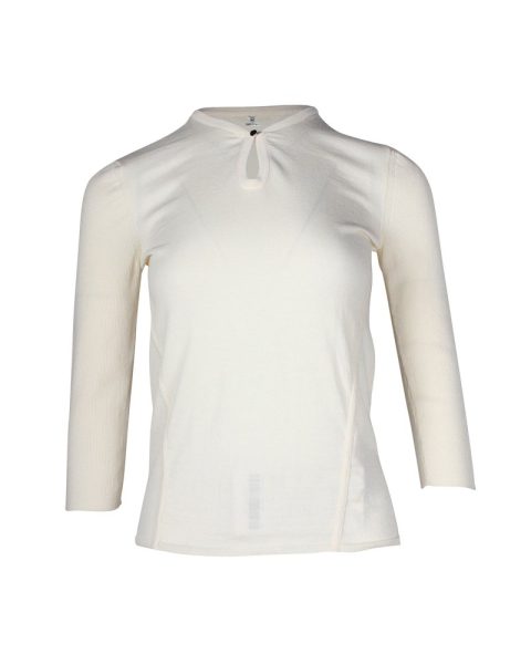 Hermes Three-Quarter Sleeves Top in Cream Wool 7703676158012
