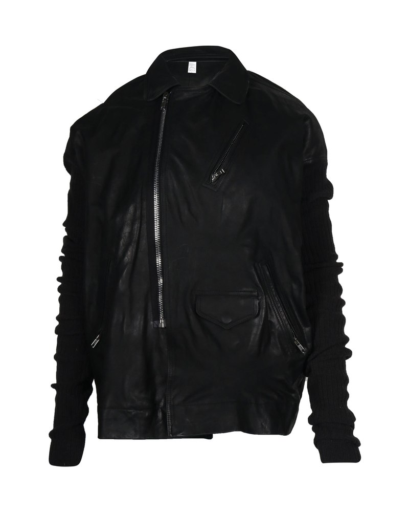 Rick Owens Moto Jacket in Black Leather 7703676780604