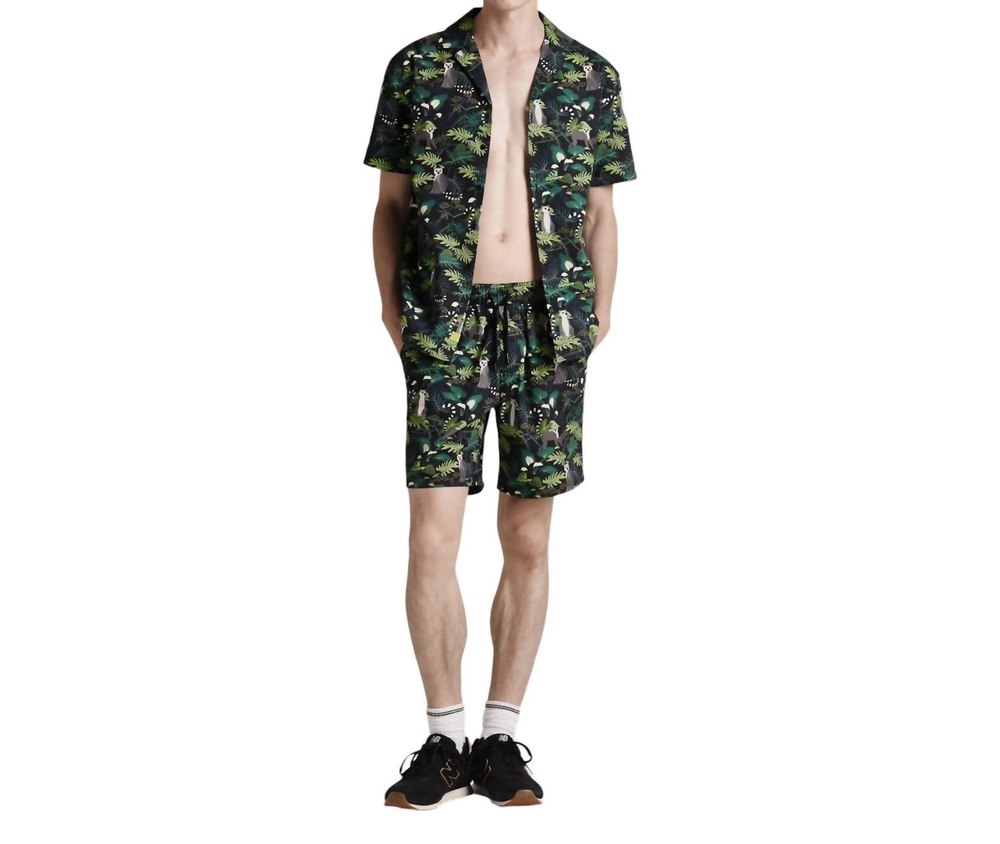Men’s Lemurs Print Shorts In Black 7803964424252