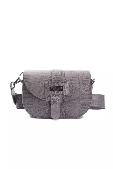 Pompei Donatella Elegant Crocodile-Print Leather Crossbody Women’s Bag