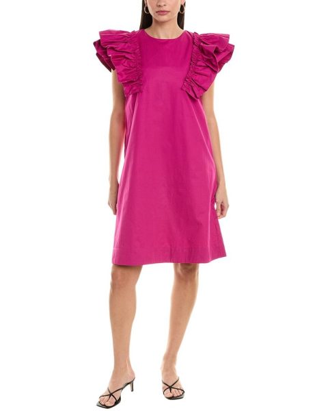 ALPHA STUDIO Ruffle Sleeve Shift Dress 7382220406844