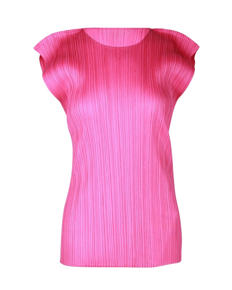 Pleats Please Issey Miyake Monthly Colors July T-Shirt in Pink Polyester 7703679270972