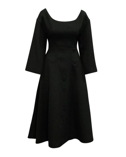 Emilia Wickstead Long-sleeve Dress in Black Polyester 7703678713916