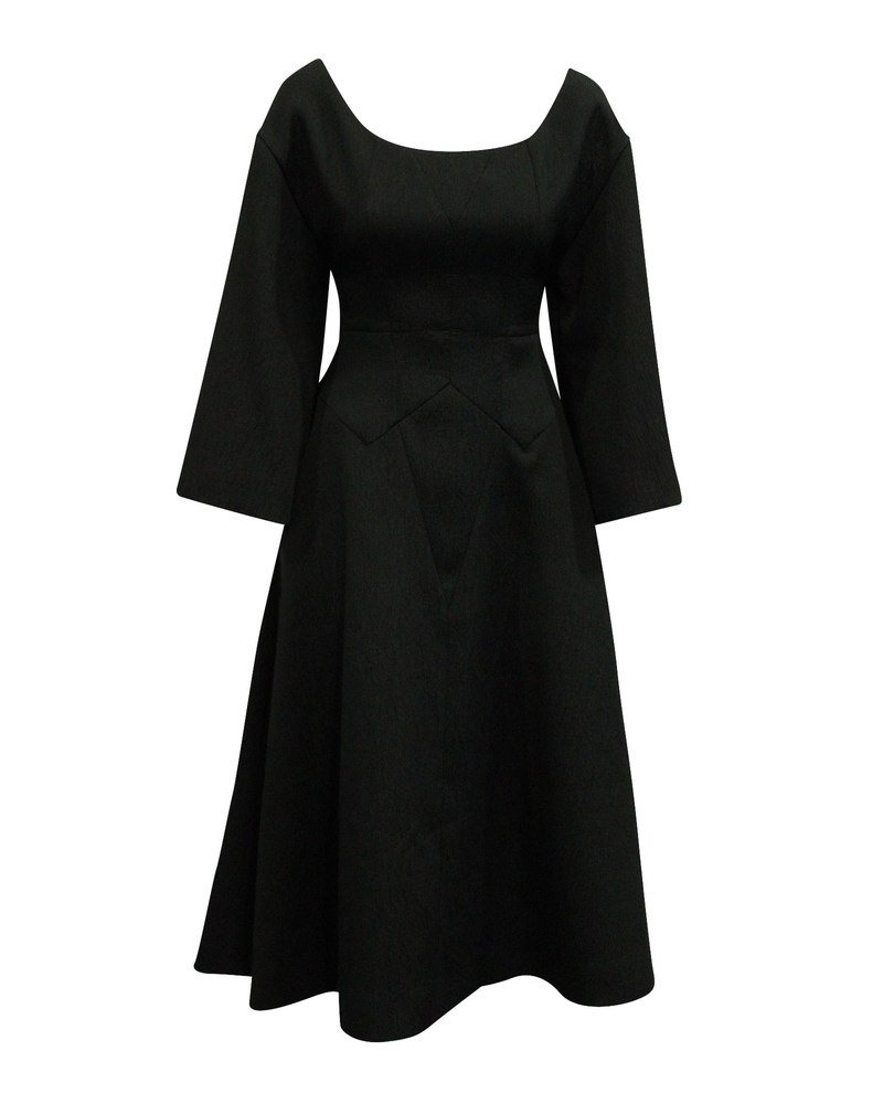 Emilia Wickstead Long-sleeve Dress in Black Polyester 7703678713916