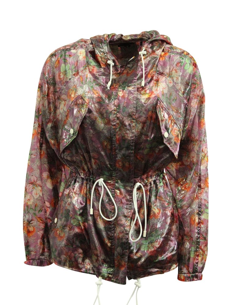 Isabel Marant Olaz Floral-Print Hooded Jacket in Multicolor Polyester 7703679303740