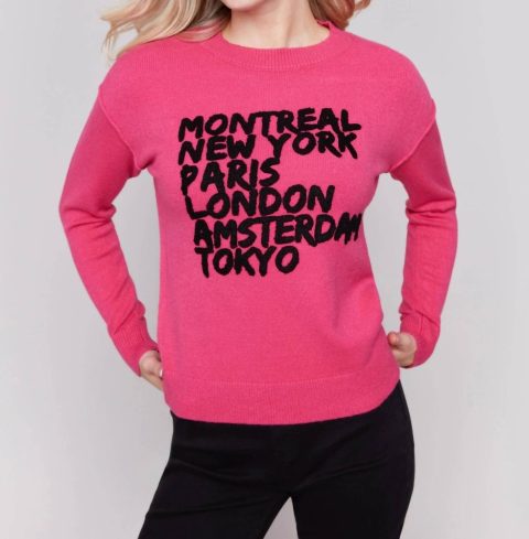 City Girl Swanky Sweater In Magenta 7803975467068