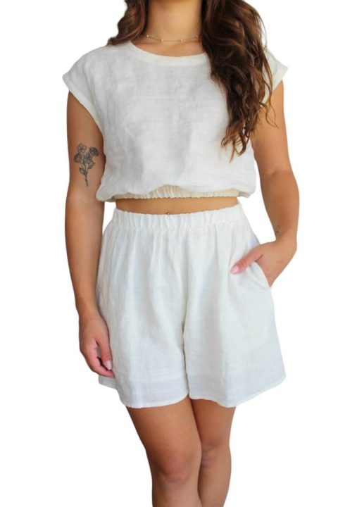 Living The Dream Shorts In White 7803975925820