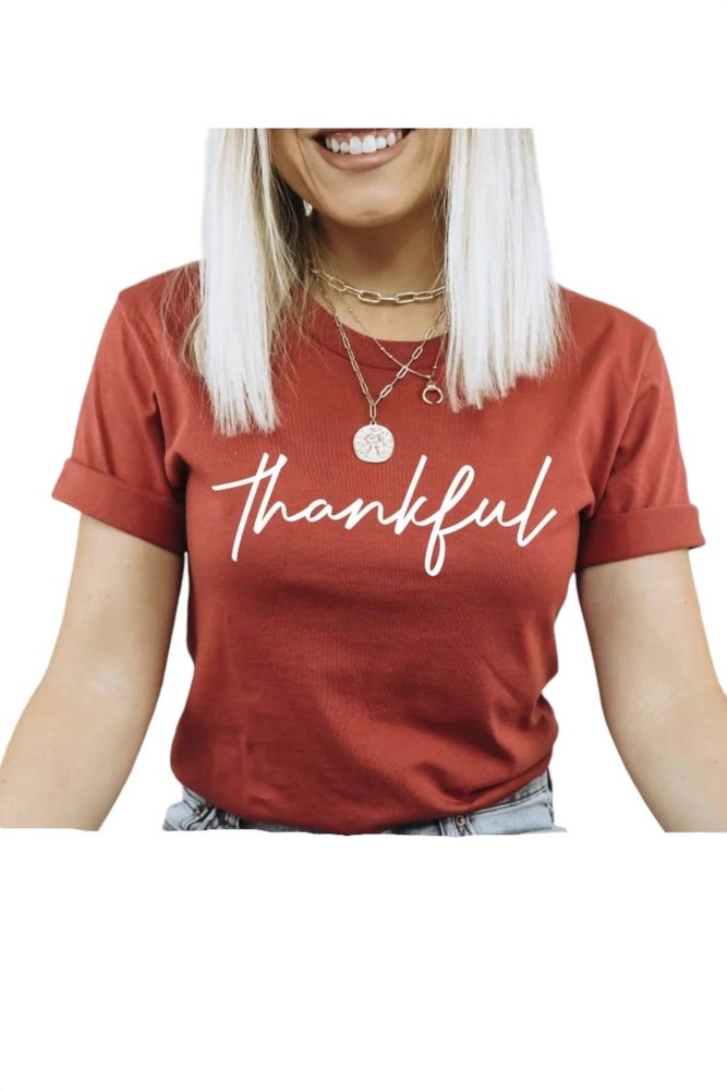 Thankful Tee In Rust 7803979792444