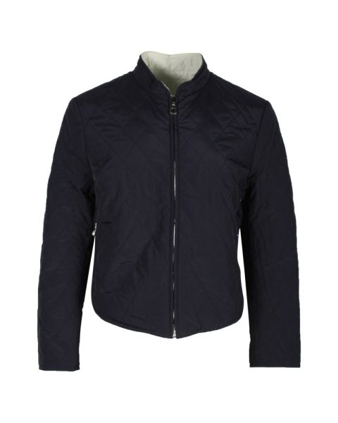 Hermès Quilted Reversible Jacket in Navy Blue Polyamide 7703679893564